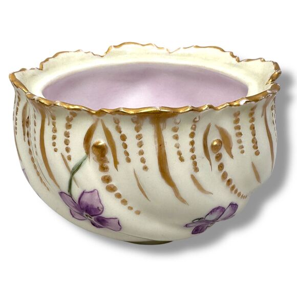 Vintage Limoges France Trinket Dish 4.5" White Floral Porcelain Hand Painted - Picture 1 of 10
